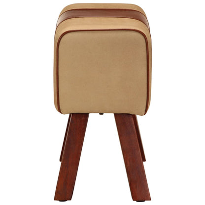 Lavice Gymnastický Kůň 58 Cm Hnědá Pravá Kůže A Mangovník