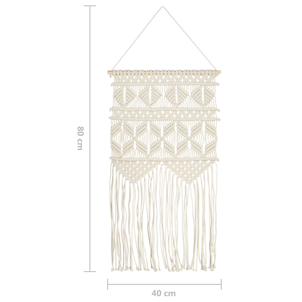 Nástěnný Závěs Macramé 40 X 80 Cm Bavlna