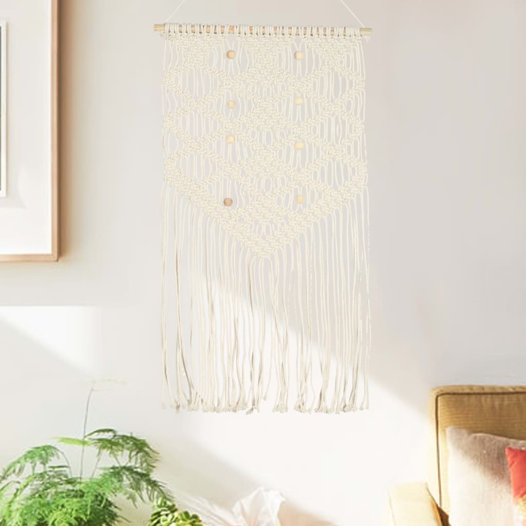 Nástěnný Závěs Macramé 40 X 80 Cm Bavlna
