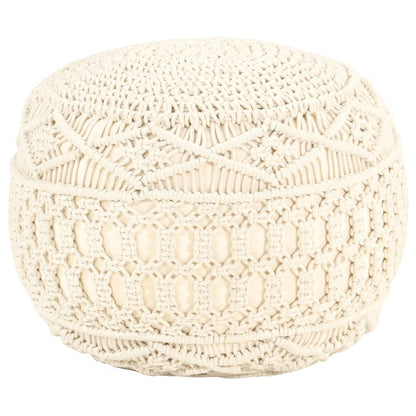 Ručně Vyrobený Sedací Puf Macrame 45 X 30 Cm Bavlna