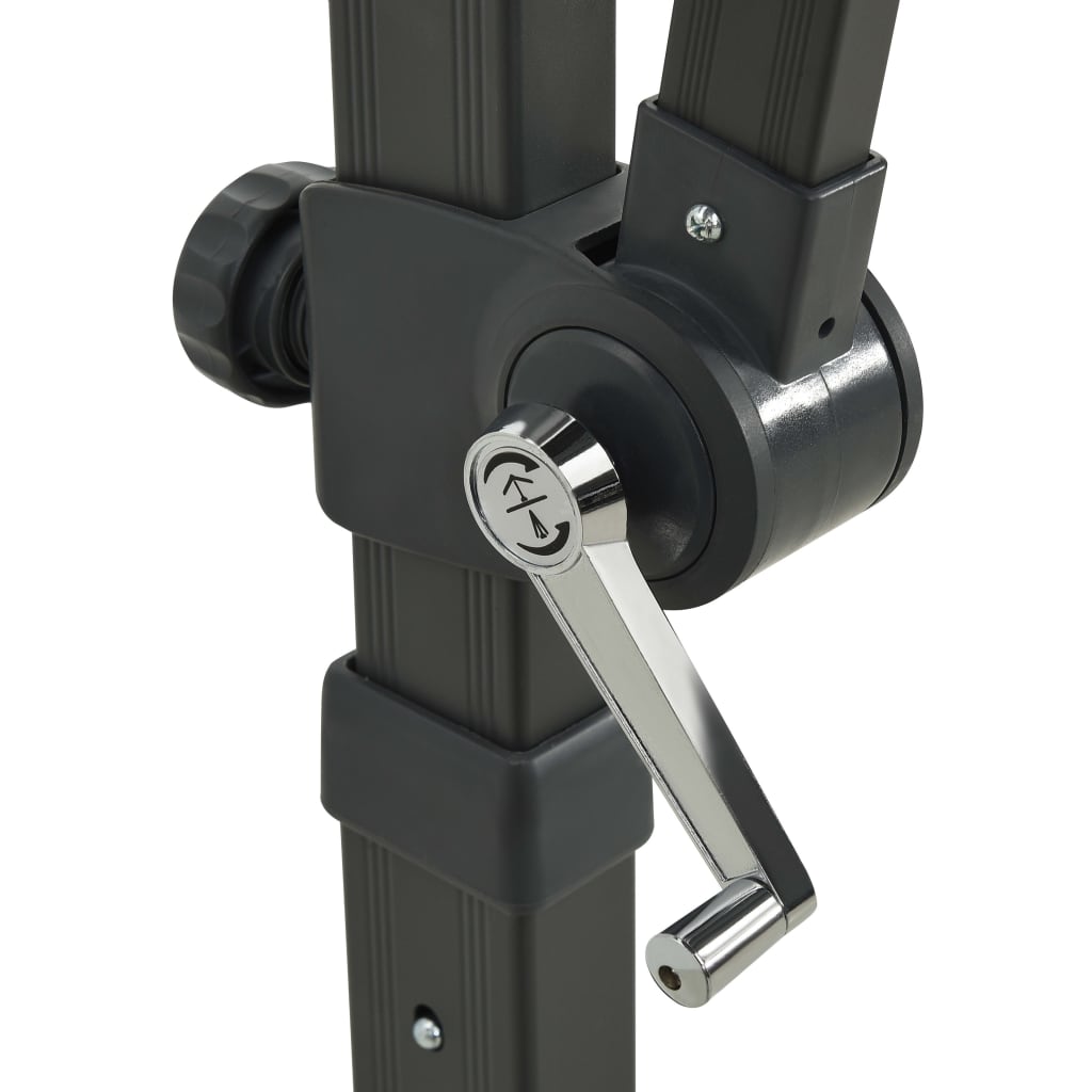 Boční Zahradní Slunečník S Tyčí A Led Světly Bordó