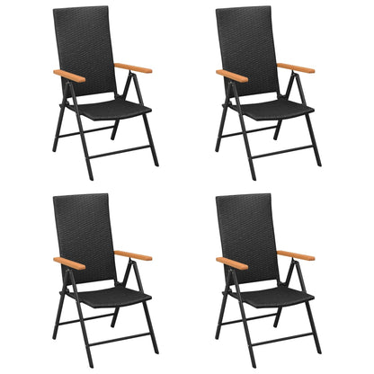 Zahradní Křesla 4 Ks Polyratan Černé