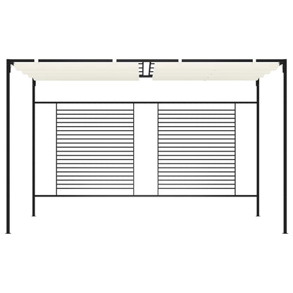 Altán Se Zatahovací Střechou 3 X 4 X 2,3 M Krémový 180 G/M²