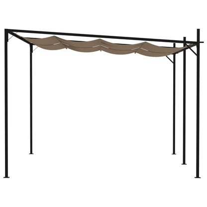 Altán Se Zatahovací Střechou 400 X 300 X 233 Cm Taupe
