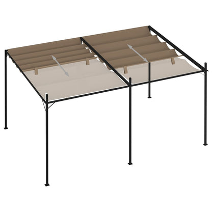 Altán Se Zatahovací Střechou 400 X 300 X 233 Cm Taupe