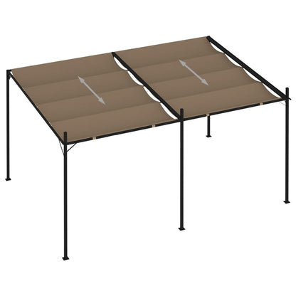 Altán Se Zatahovací Střechou 400 X 300 X 233 Cm Taupe