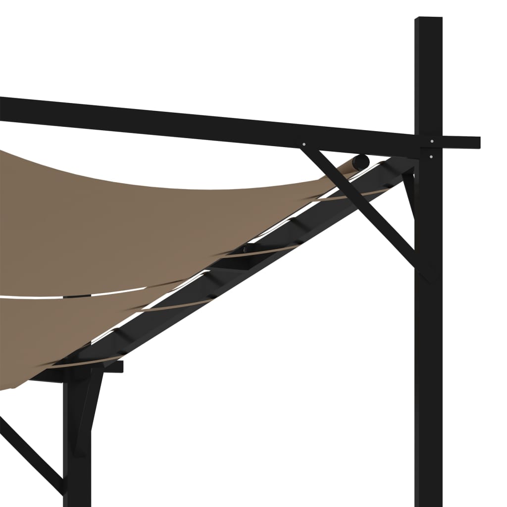 Altán Se Zatahovací Střechou 400 X 300 X 233 Cm Taupe