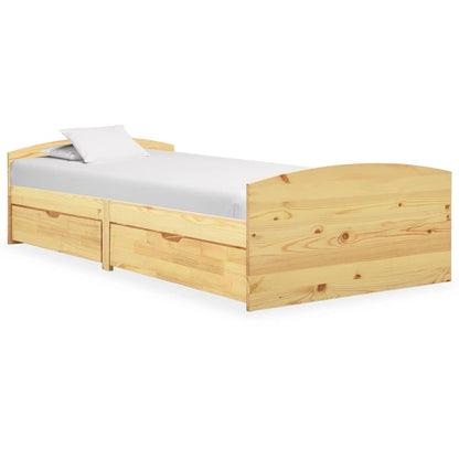 Rám Postele Se 2 Zásuvkami Bílý Masivní Borovice 90 X 200 Cm