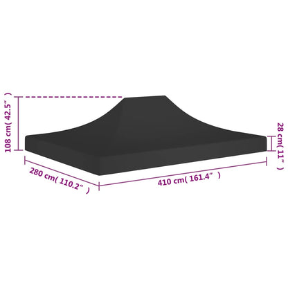Střecha K Party Stanu 4 X 3 M Černá 270 G/M²