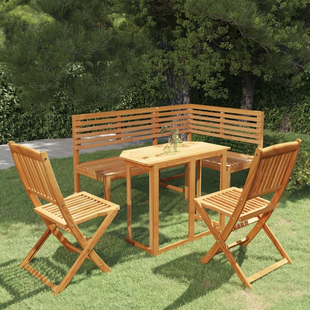 4Dílný Bistro Set Masivní Akáciové Dřevo