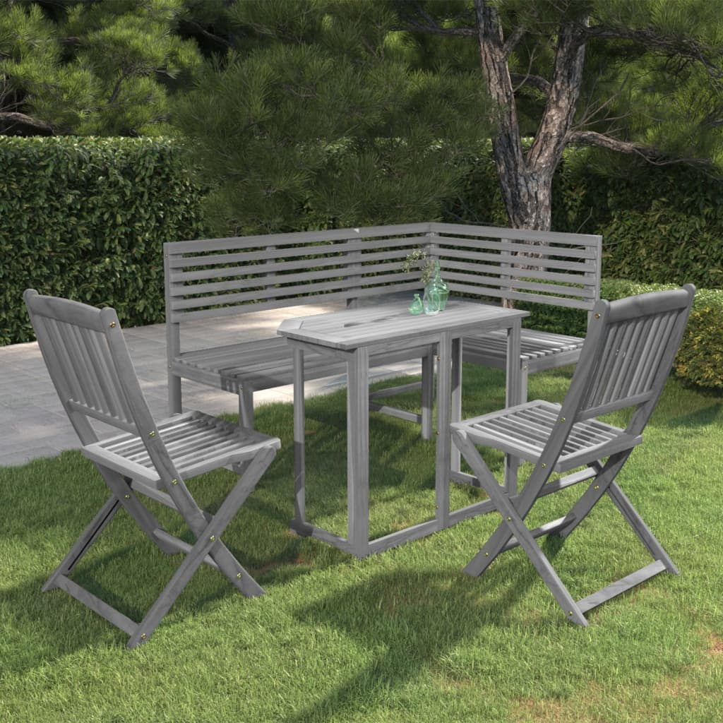 4Dílný Bistro Set Masivní Akáciové Dřevo