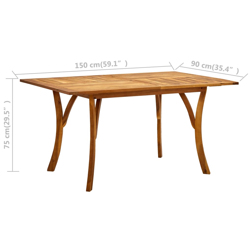 7Dílná Zahradní Jídelní Sada 150 X 90 Cm Masivní Akáciové Dřevo