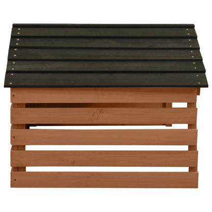 Garáž Na Robotickou Sekačku Černohnědá 78X74X54 Cm Jedlové Dřevo