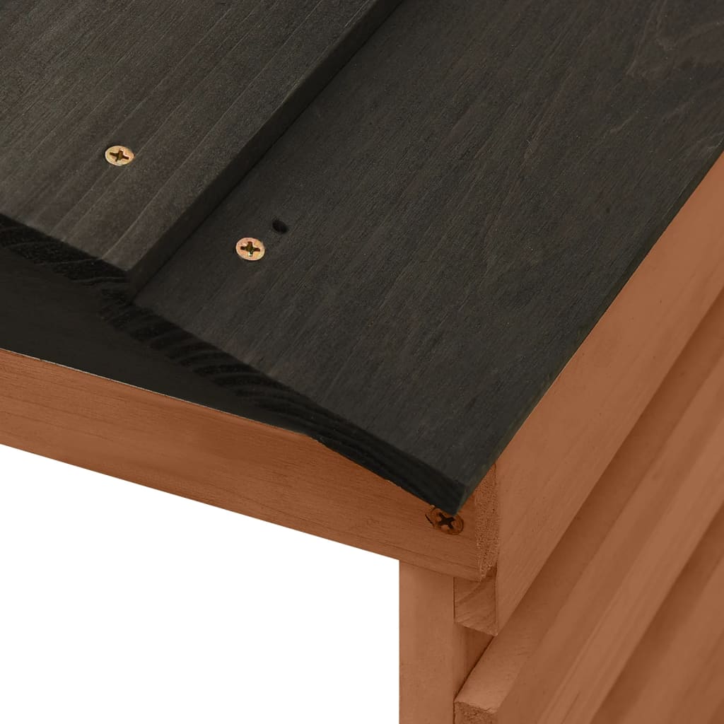 Garáž Na Robotickou Sekačku Černohnědá 78X74X54 Cm Jedlové Dřevo