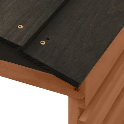 Garáž Na Robotickou Sekačku Černohnědá 78X74X54 Cm Jedlové Dřevo