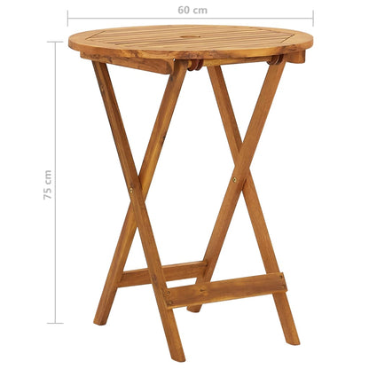 3Dílný Skládací Zahradní Jídelní Set Masivní Akáciové Dřevo 60 Cm