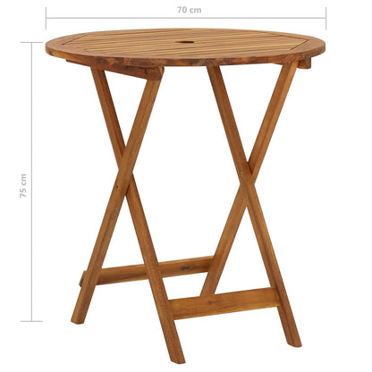 3Dílný Skládací Zahradní Jídelní Set Masivní Akáciové Dřevo 70 Cm