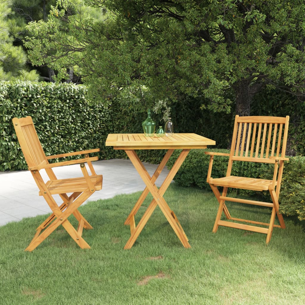 3Dílný Skládací Zahradní Jídelní Set Masivní Akáciové Dřevo 70 Cm
