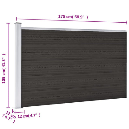 Plotový Dílec Wpc 175 X 105 Cm Černý