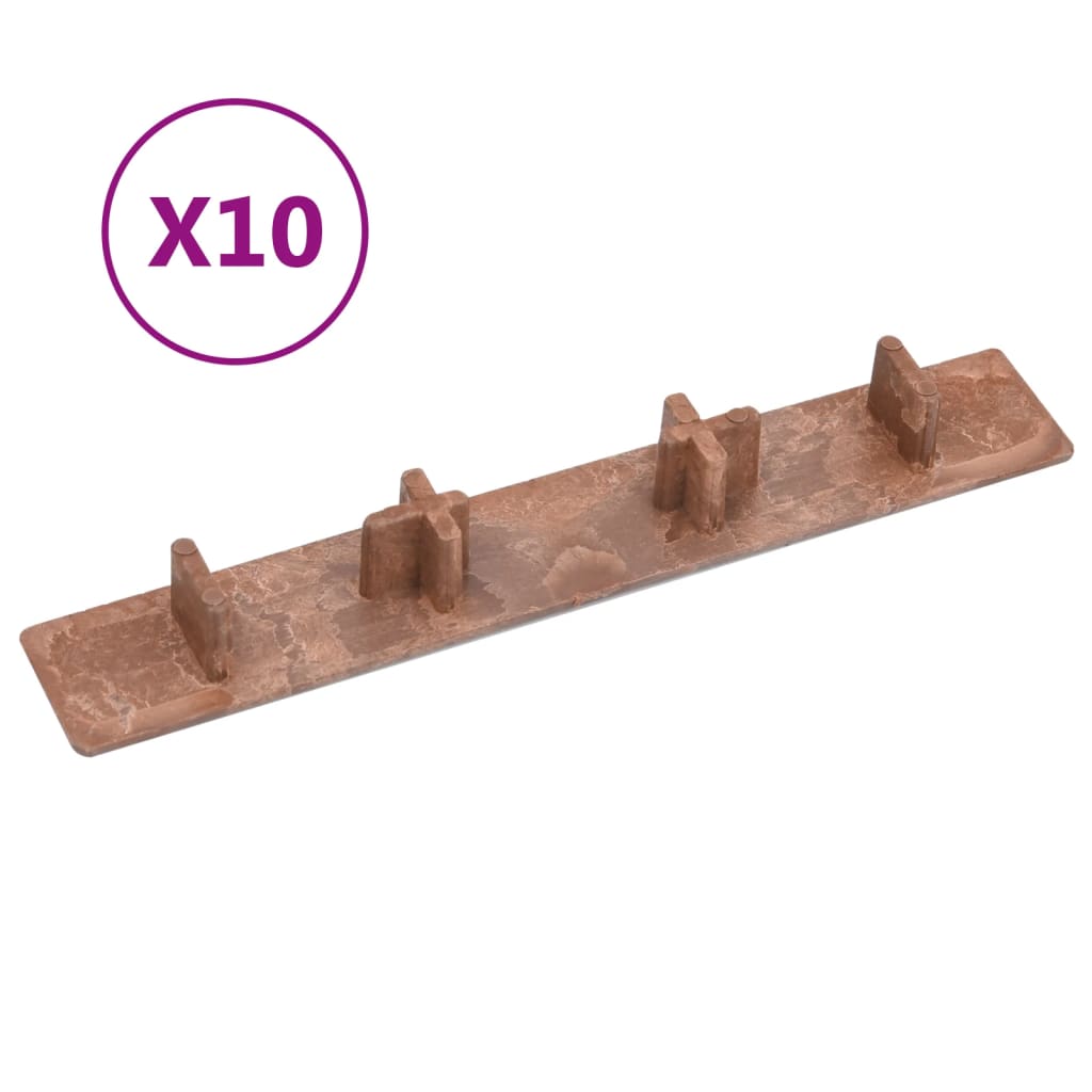 Koncové Krytky 10 Ks Hnědé Plast