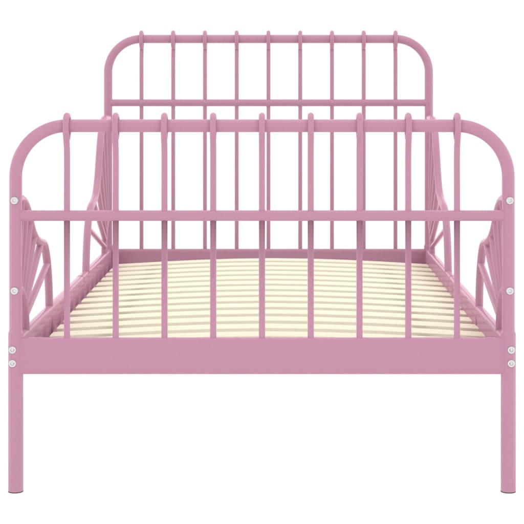 Prodloužitelný Rám Postele Růžový Kov 80 X 130/200 Cm