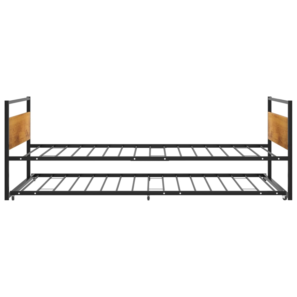 Rám Vysouvací Postele Černý Kov 90 X 200 Cm