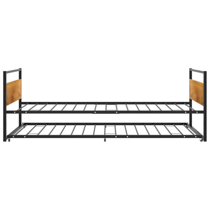 Rám Vysouvací Postele Černý Kov 90 X 200 Cm