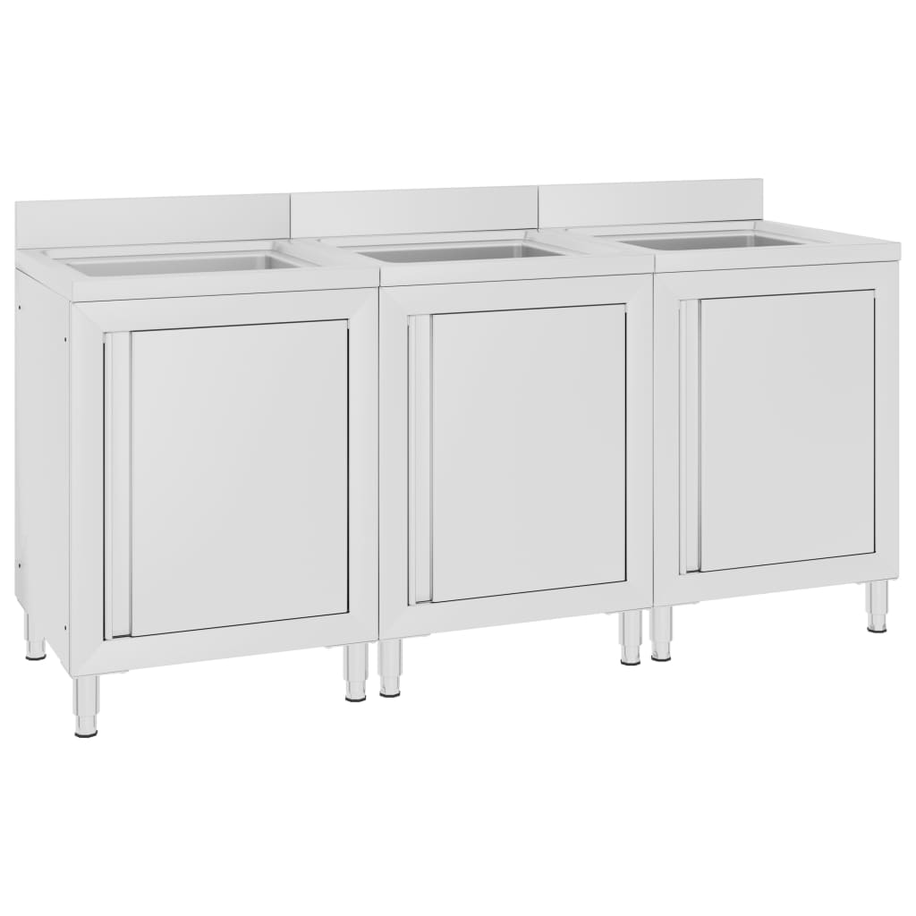 Gastro Kuchyňská Dřezová Skříňka 60 X 60 X 96 Cm Nerezová Ocel