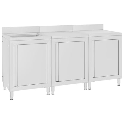 Gastro Kuchyňská Dřezová Skříňka 60 X 60 X 96 Cm Nerezová Ocel