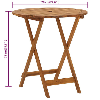 Skládací Zahradní Stolek 70 Cm Masivní Akáciové Dřevo