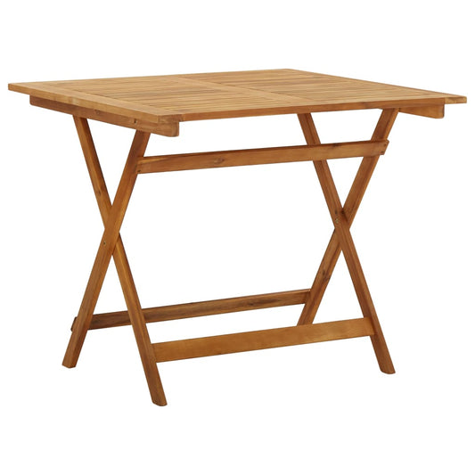 Skládací Zahradní Stůl 90 X 90 X 75 Cm Masivní Akáciové Dřevo Černá