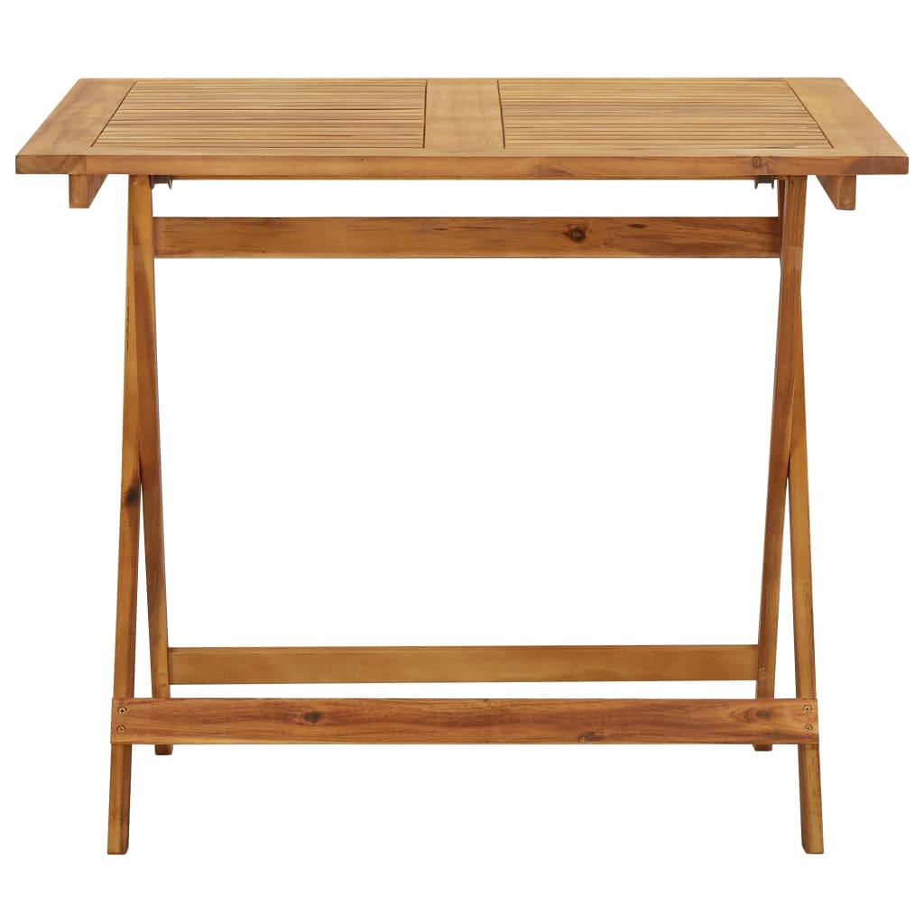 Skládací Zahradní Stůl 90 X 90 X 75 Cm Masivní Akáciové Dřevo Černá