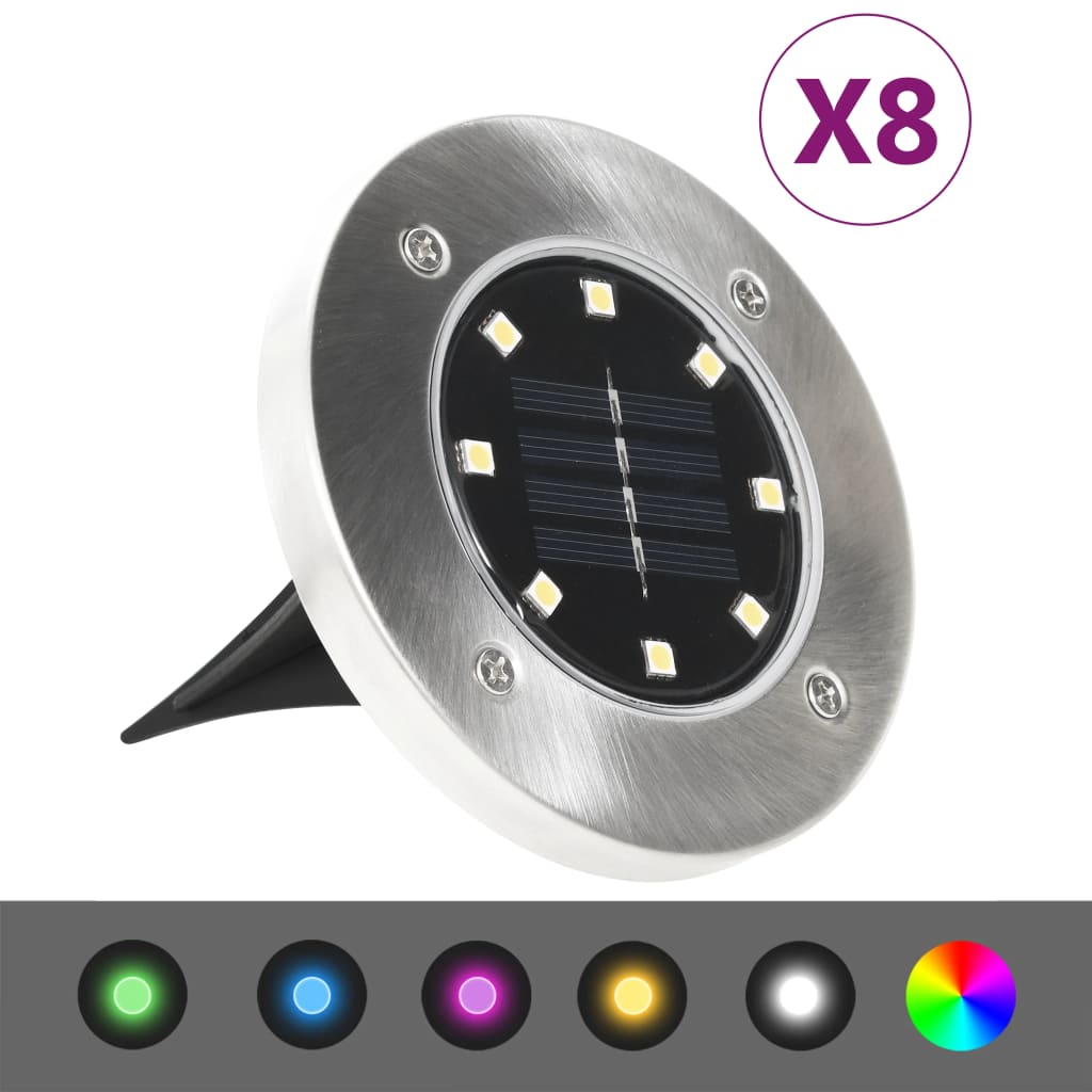 Solární Světlo K Zapíchnutí Do Země 8 Ks Led Barva