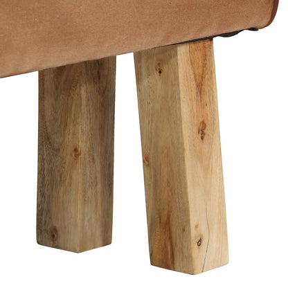 Lavice Gymnastický Kůň 160 Cm Hnědá Pravá Kůže A Mangovník
