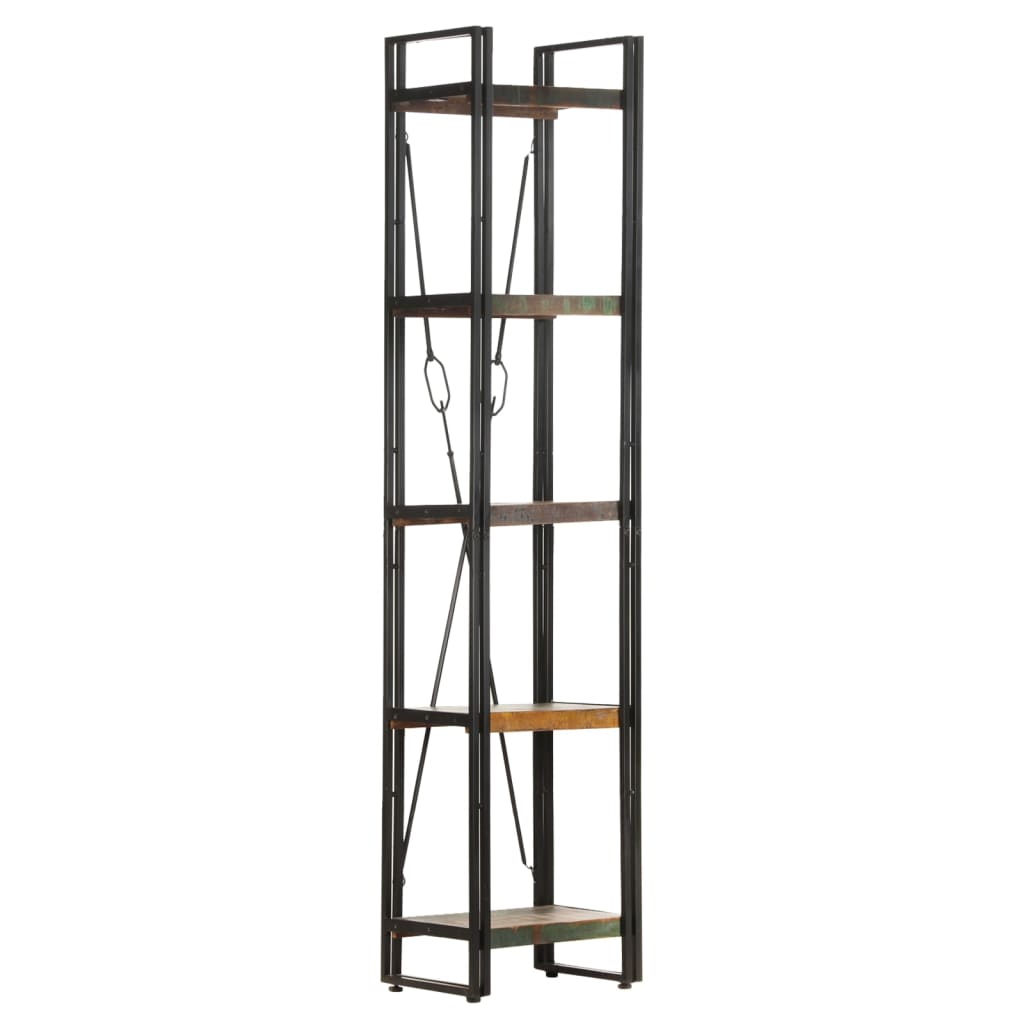 Knihovna S 5 Policemi 40X30X180 Cm Masivní Regenerované Dřevo