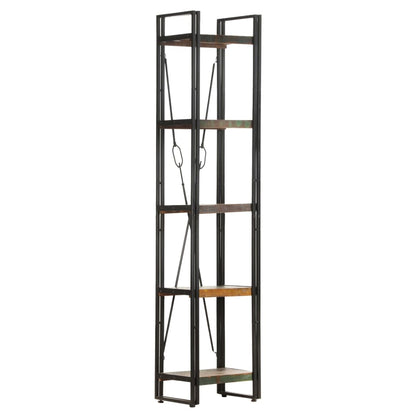 Knihovna S 5 Policemi 40X30X180 Cm Masivní Regenerované Dřevo