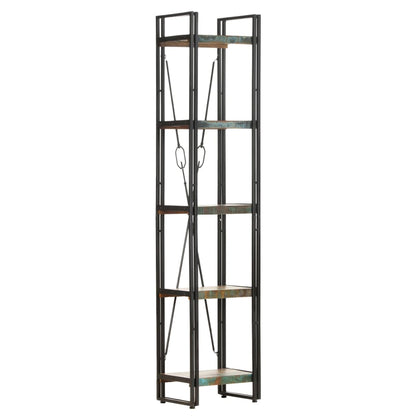 Knihovna S 5 Policemi 40X30X180 Cm Masivní Regenerované Dřevo