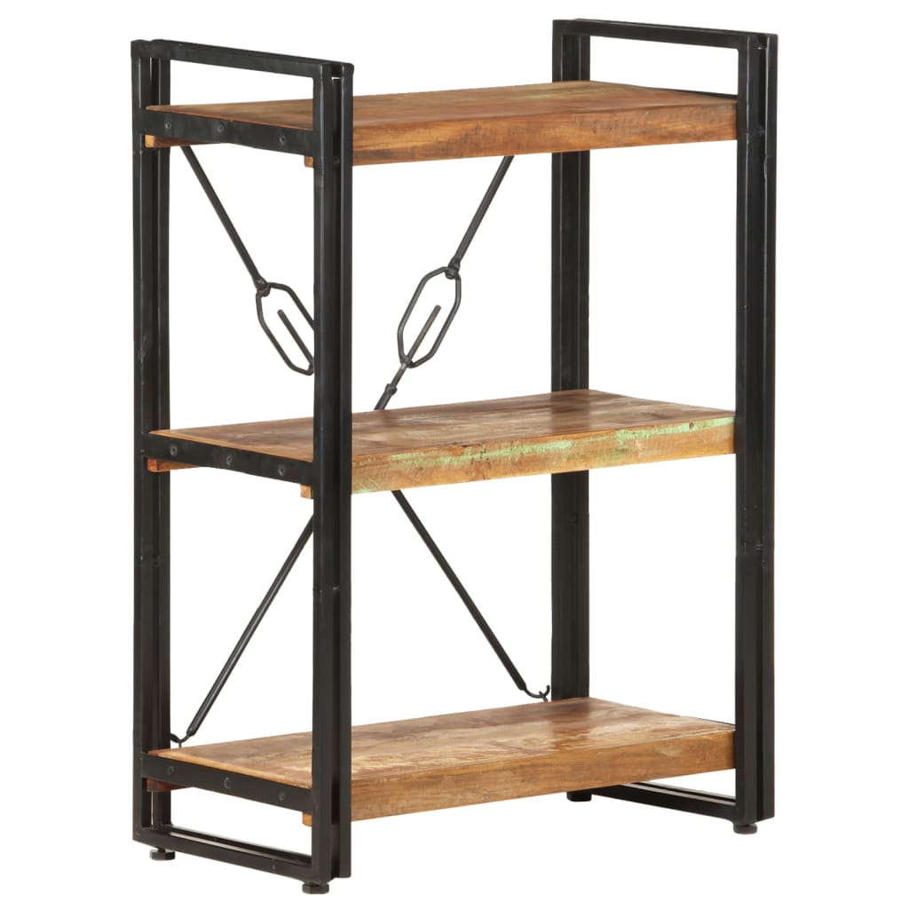 Knihovna Se 3 Policemi 60X30X80 Cm Masivní Recyklované Dřevo