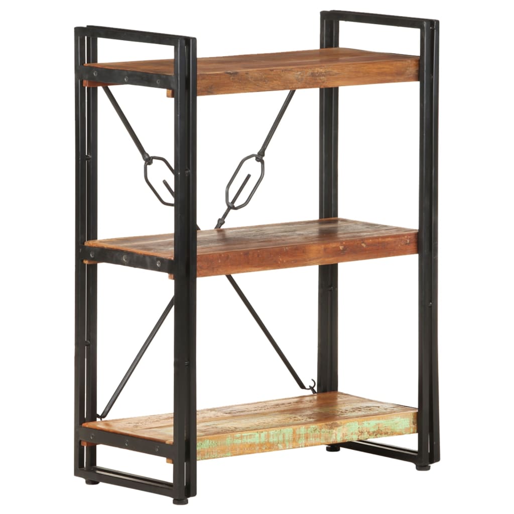 Knihovna Se 3 Policemi 60X30X80 Cm Masivní Recyklované Dřevo