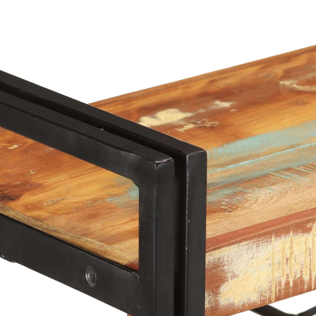 Knihovna Se 3 Policemi 140X30X80 Cm Masivní Recyklované Dřevo