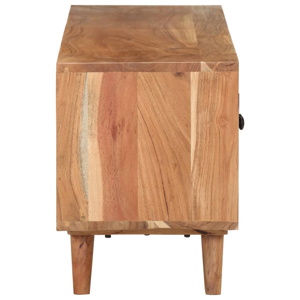 Tv Stolek 115 X 30 X 39 Cm Masivní Akáciové Dřevo Bílá