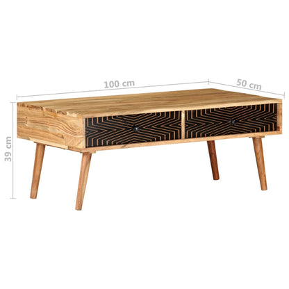 Konferenční Stolek 100 X 50 X 39 Cm Masivní Akáciové Dřevo