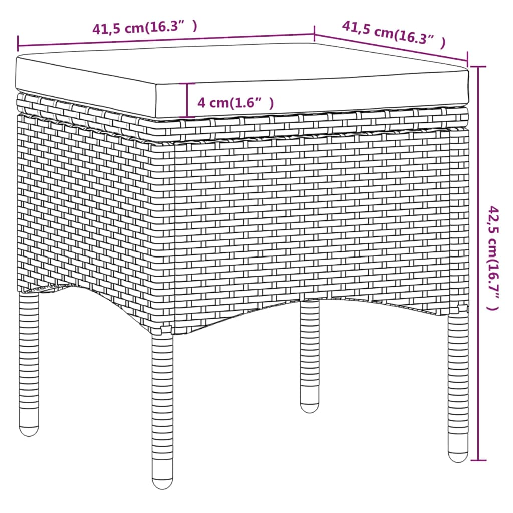 5Dílný Zahradní Jídelní Set Polyratan A Masivní Akácie Černý