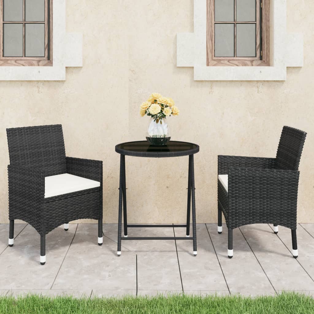 5Dílný Zahradní Bistro Set Polyratan A Tvrzené Sklo Hnědý