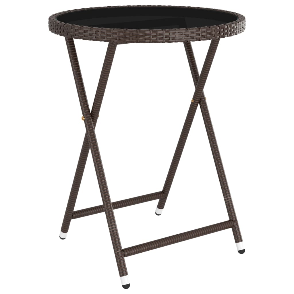 5Dílný Zahradní Bistro Set Polyratan A Tvrzené Sklo Hnědý