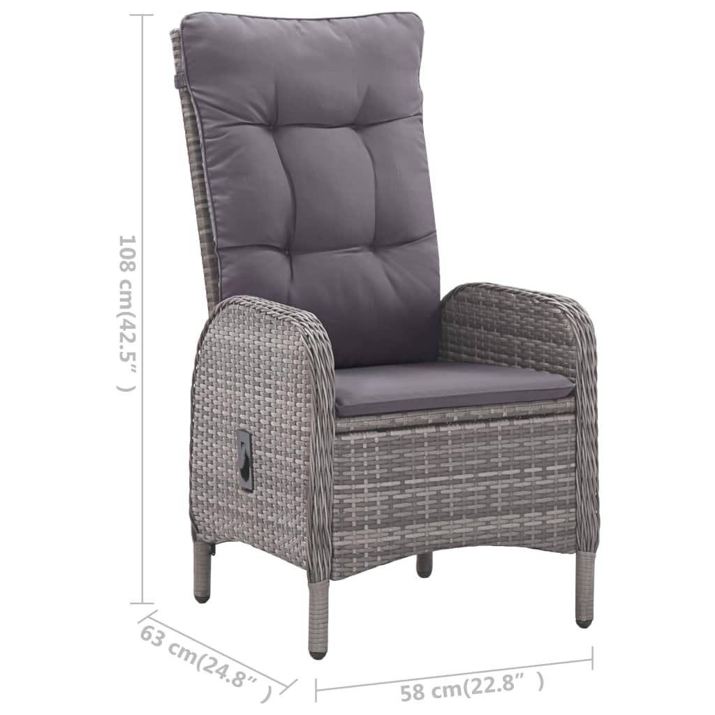 9Dílný Zahradní Jídelní Set Polyratan A Akáciové Dřevo Šedý