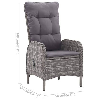 9Dílný Zahradní Jídelní Set Polyratan A Akáciové Dřevo Šedý