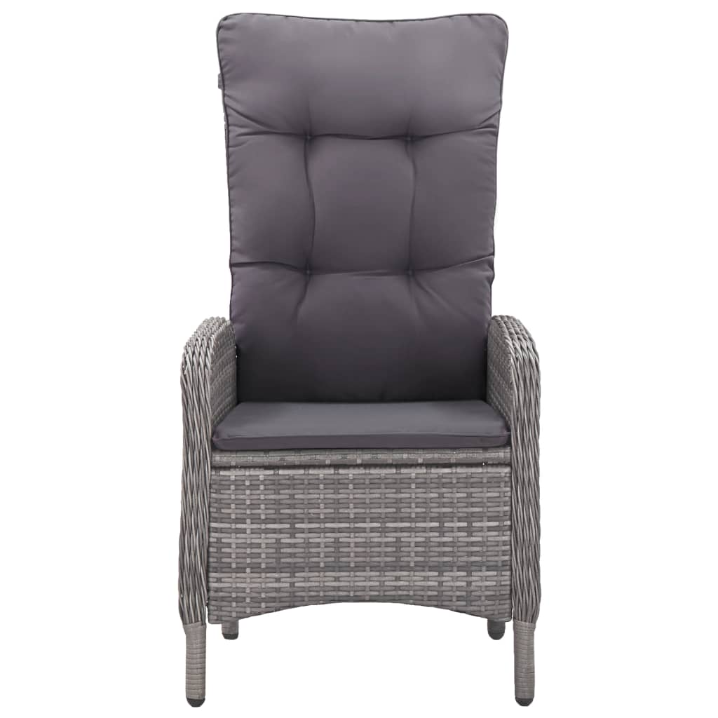 3Dílný Zahradní Bistro Set Polyratan A Sklo Šedý