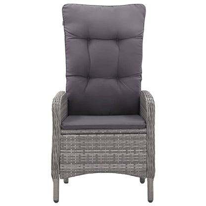 3Dílný Zahradní Bistro Set Polyratan A Sklo Šedý