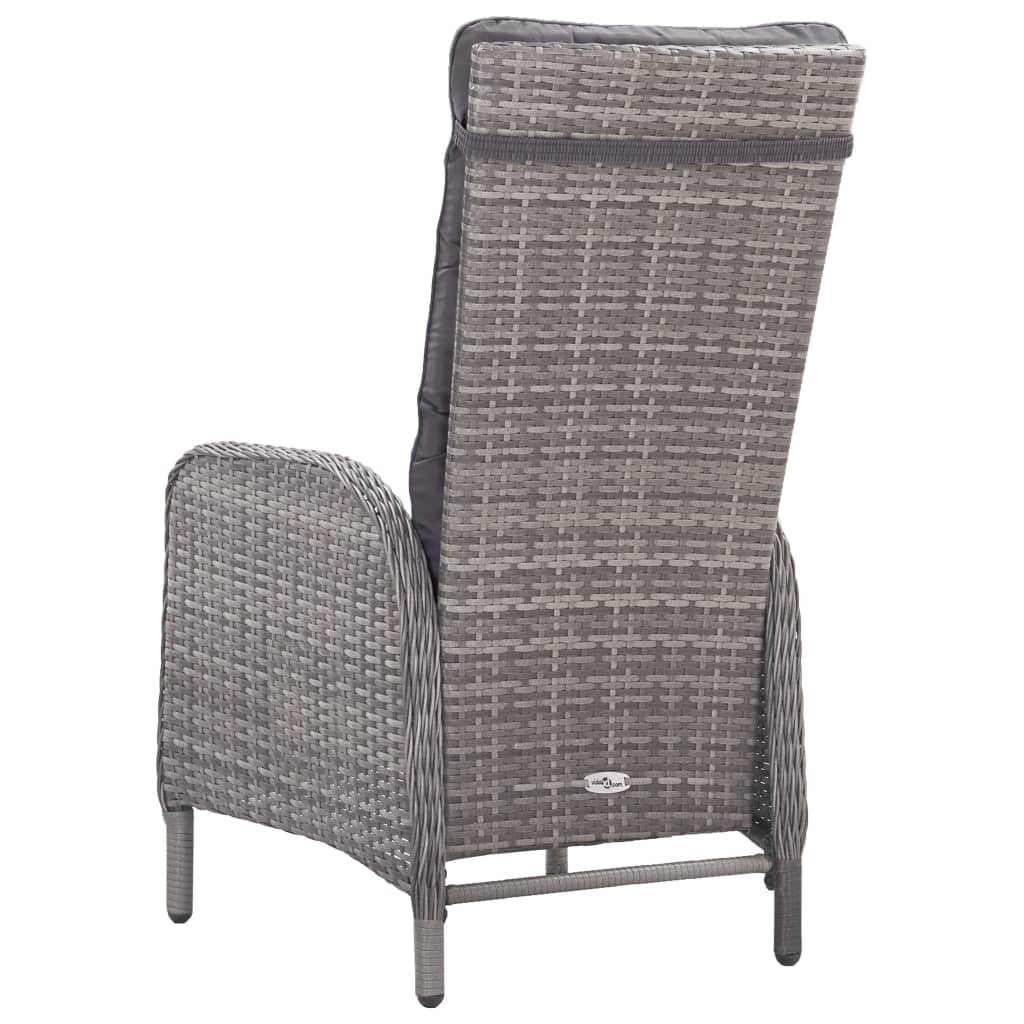 3Dílný Zahradní Bistro Set Polyratan A Sklo Šedý